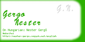 gergo nester business card