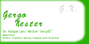 gergo nester business card